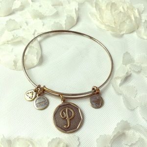 Alex & Ani P Initial Silver Bracelet